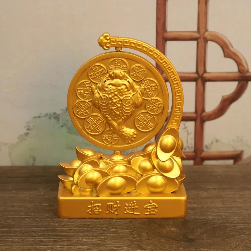 招财进宝金蟾元宝转转客厅办公室吉祥摆件
