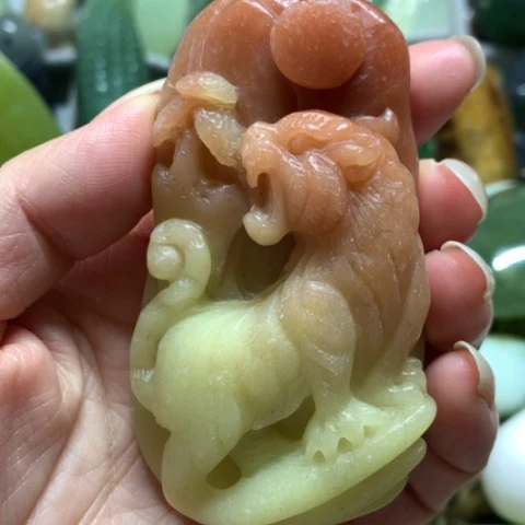 蛇纹石玉未镶嵌手把件
