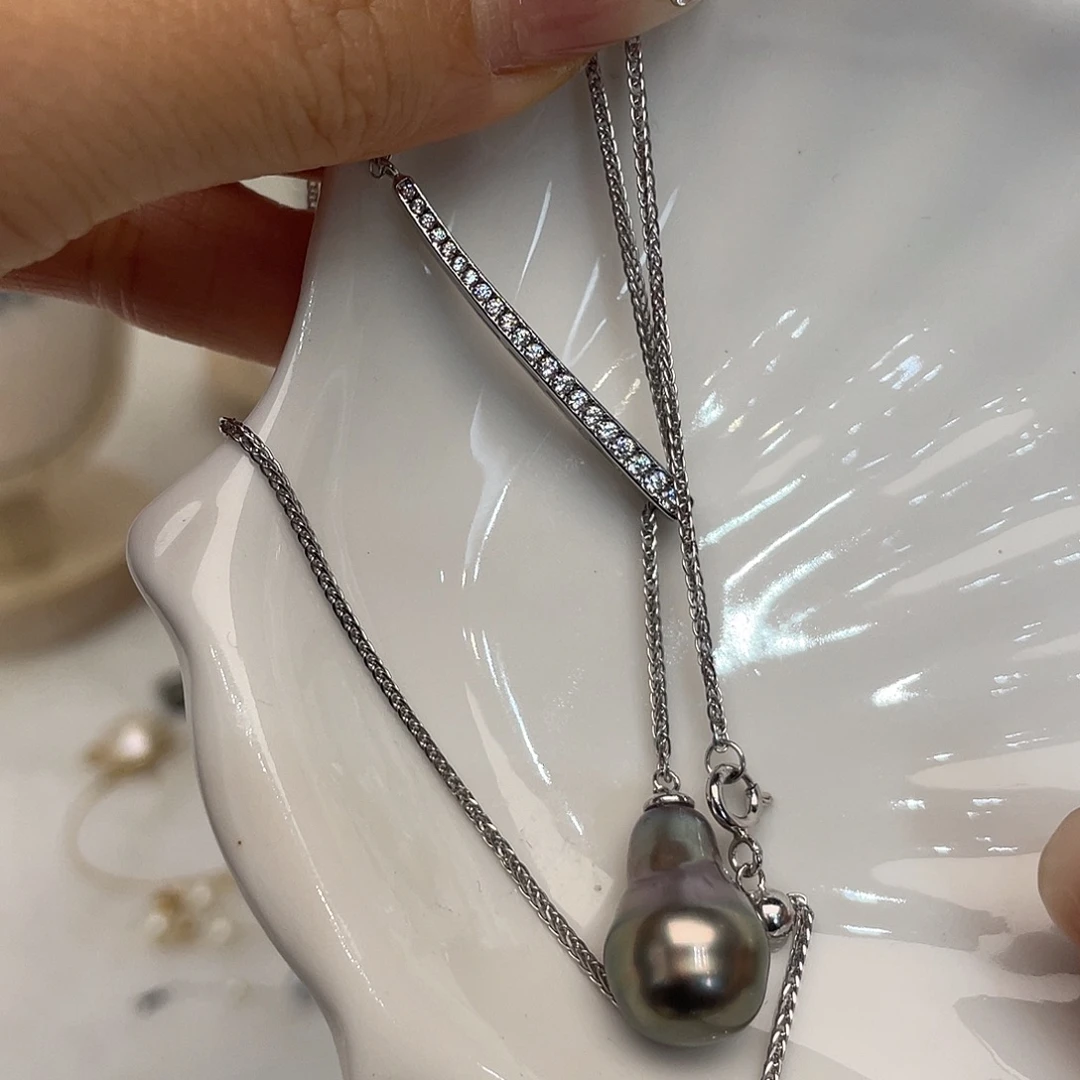 颈饰银S925镶嵌海水珍珠