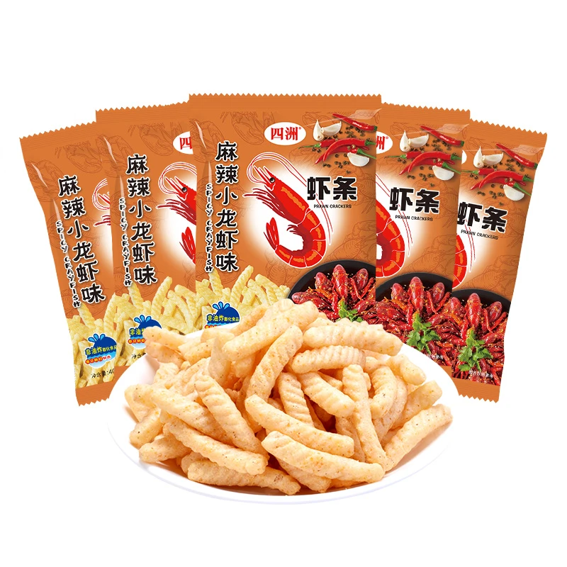 【到期日25年3月7日】直播福利四洲麻辣小龙虾虾条40克*5非油炸鲜F