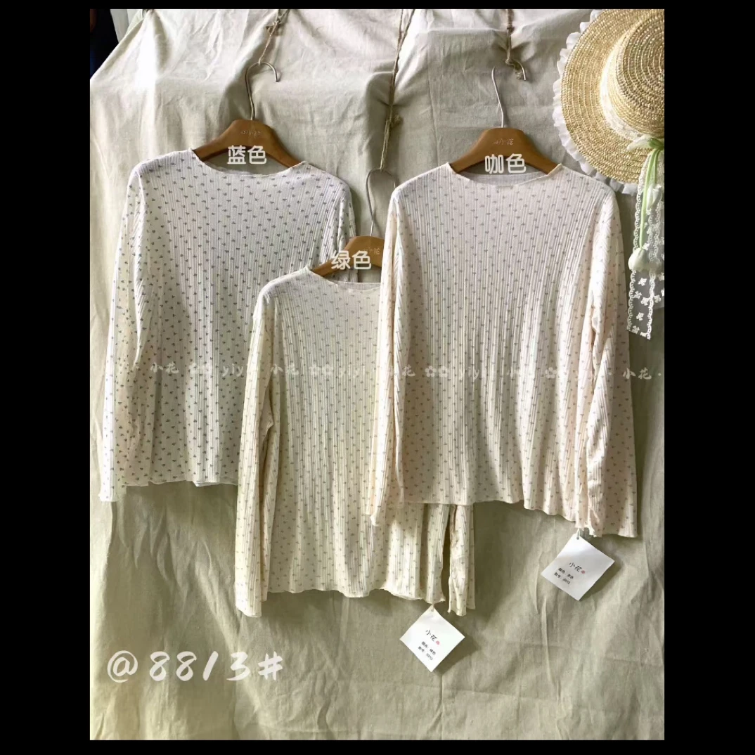 XH#8813#日系碎花长袖打底衫