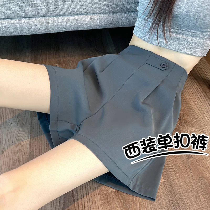 西装短裤女夏季2025新款爆款高腰a字冰丝阔腿裤宽松休闲显瘦短裤