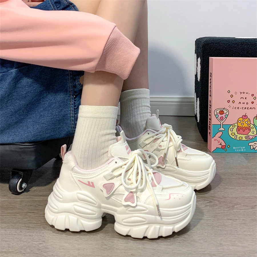 回力粉色系老爹鞋女夏季网面厚底增高运动鞋ins潮流休闲女鞋时尚