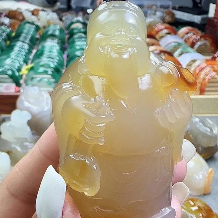 福***照玛瑙/玉髓合金摆件