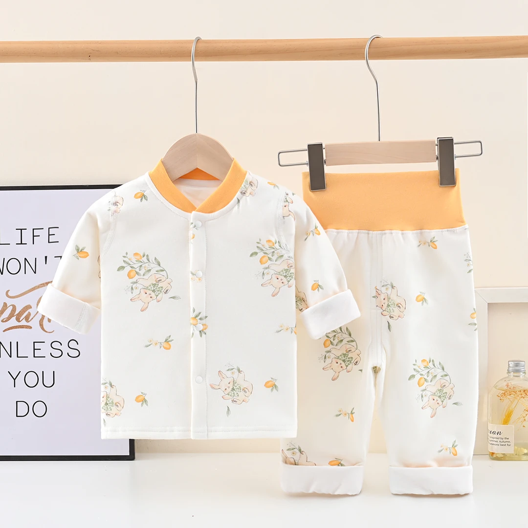 儿童秋冬款家居服套装秋裤打底宝宝夹棉睡衣新生儿居家保暖