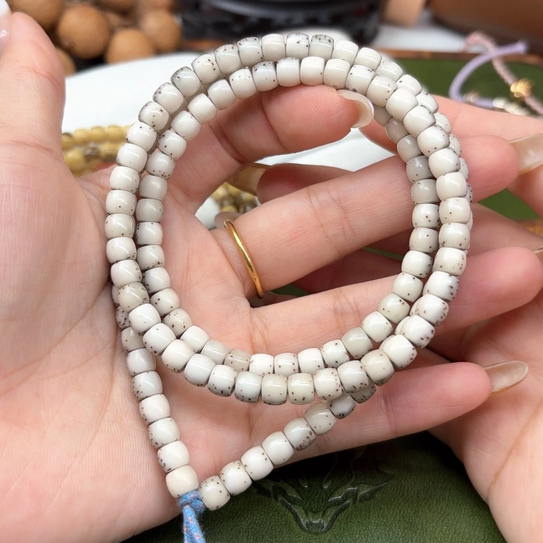 星月菩提手串56直切鼓珠❗️大留白❗️玉化小冰糖❗️