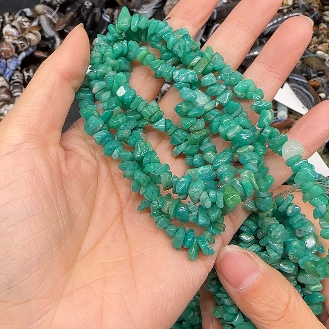 玛瑙/玉髓合金珠宝半成品天河石6-8mm加长一条