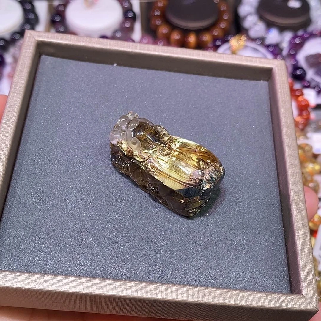 未镶嵌大型摆件（非配饰）水晶金钛晶貔貅