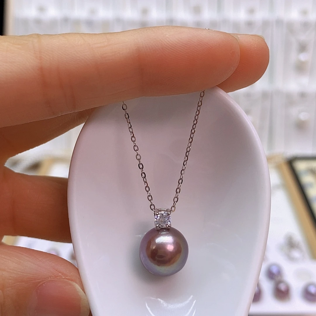 淡水珍珠吊坠(赠链)银S925镶嵌橘*海