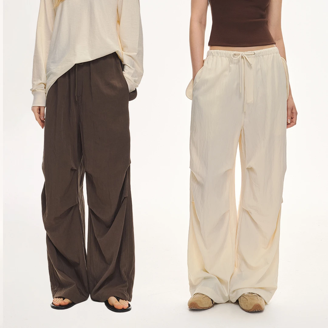 CLIMAX VISION夏日神裤/轻薄凉爽面膜感褶皱可束脚直筒伞兵裤女款