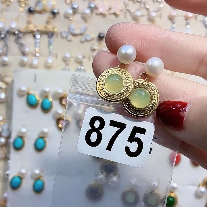 合金淡水珍珠耳饰