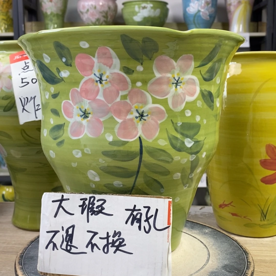 景德镇手工手绘陶瓷花盆