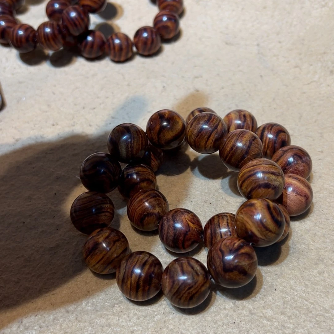 黄花梨/降香黄檀手串/手链2.0新干料虎皮纹