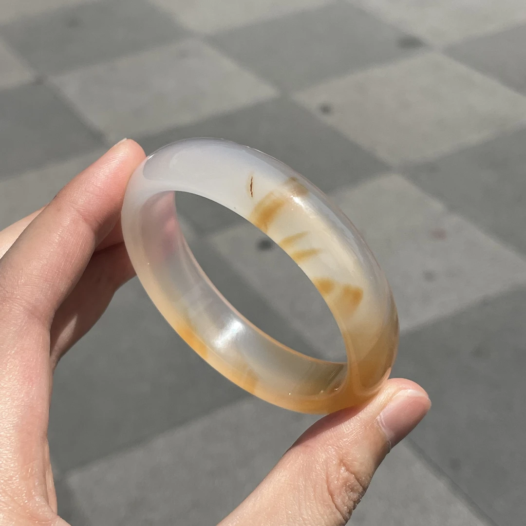 圈口54+宽胎橘色锦鲤飘糖飘纹-玛瑙