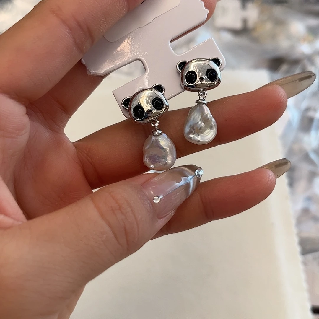 合金淡水珍珠耳饰