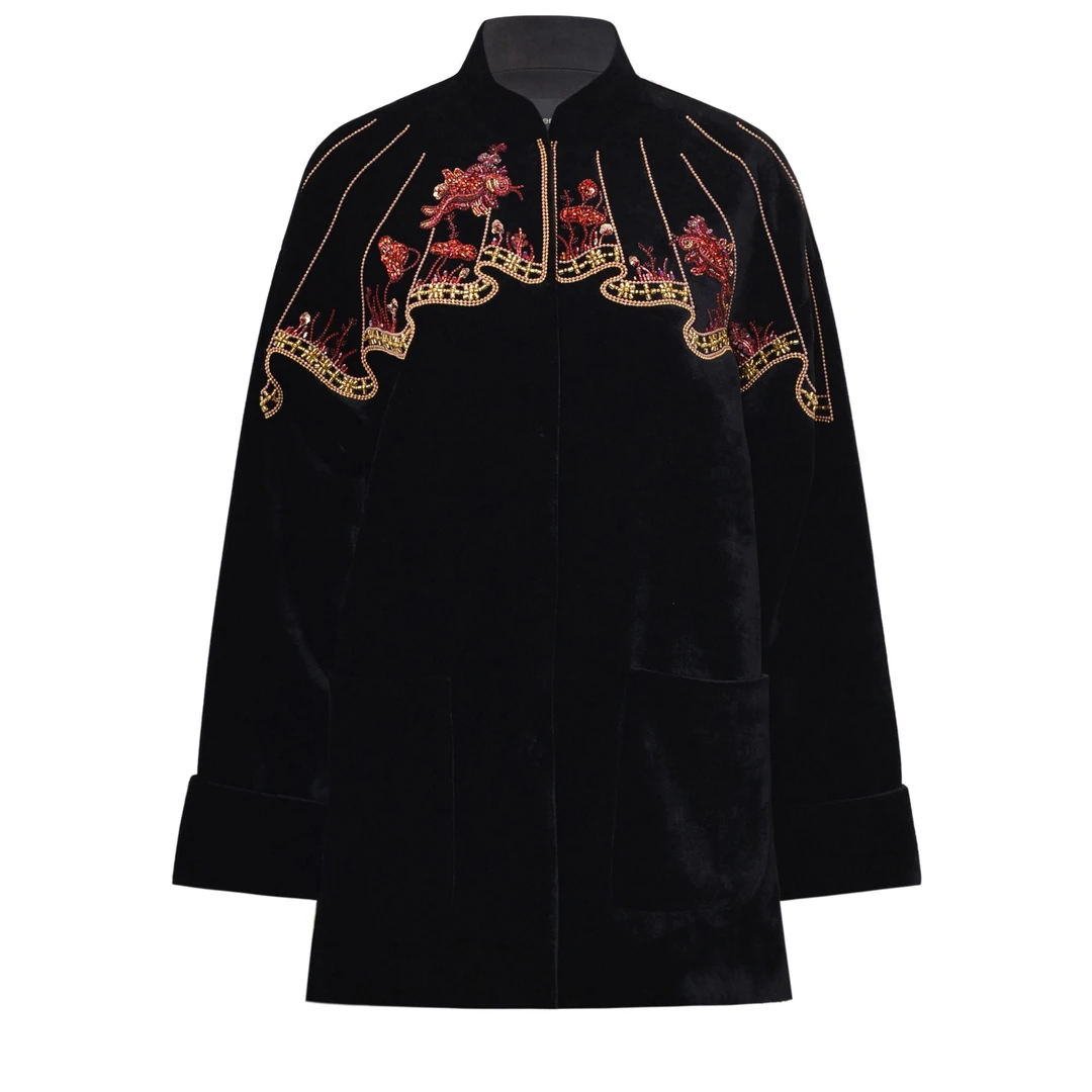 Messential W384鱼藻帘钉珠外套