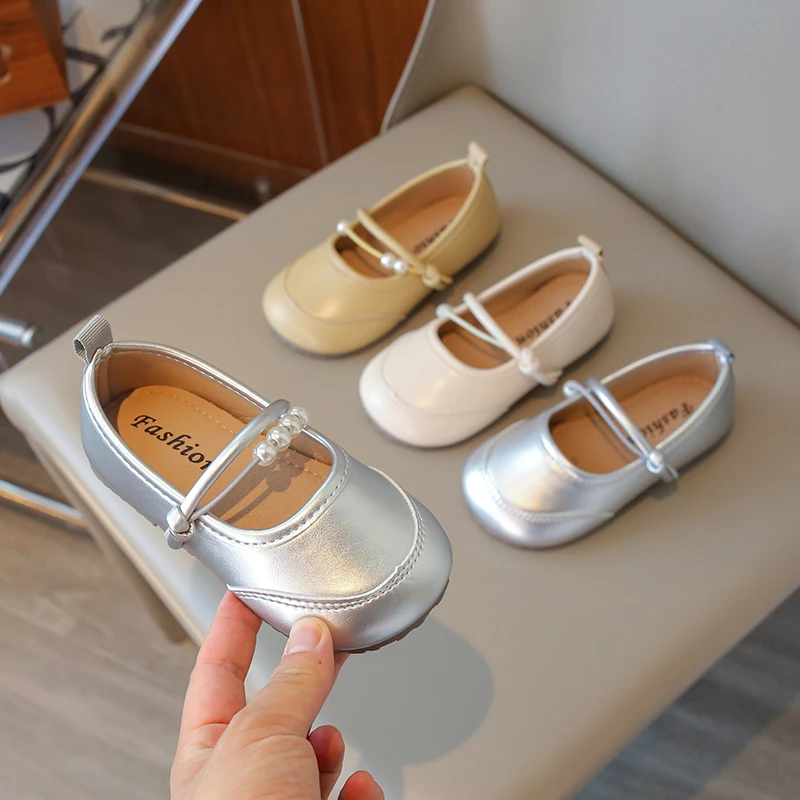 23-35春秋新款女童韩版洋气时尚小女孩单鞋软底防滑小皮鞋F009