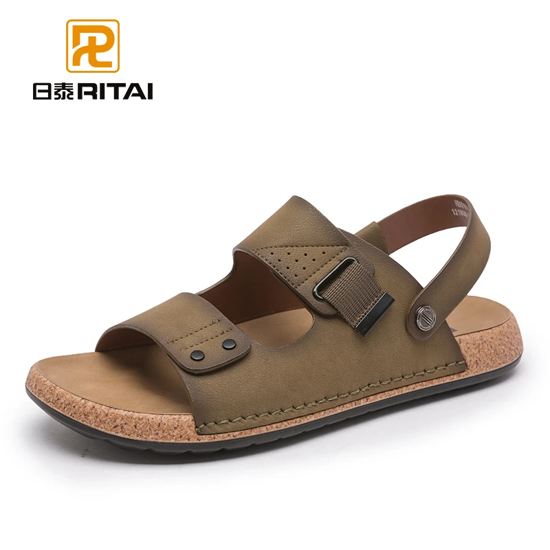 日泰男款男士凉鞋新款勃肯潮鞋沙滩鞋皮鞋两用开车外穿拖鞋航空