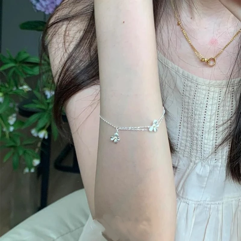 「栀子花开」清冷感栀子花吊坠手链法式慵懒高颜值手饰生日礼物女