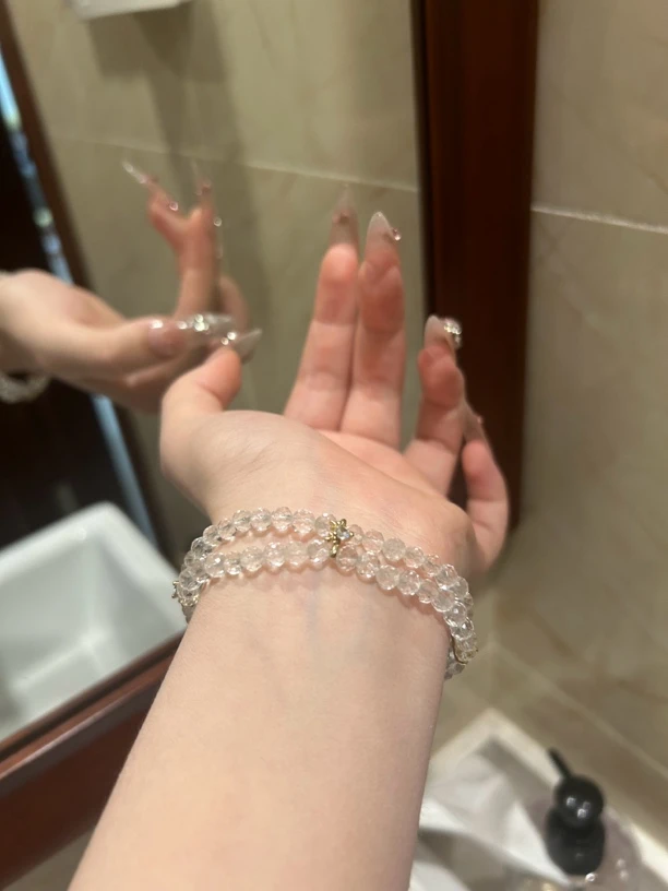 【净hua磁chang 减压】白水晶钻切 设计款双圈