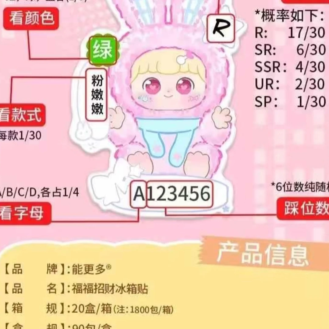 【直播间代拆】福福招财冰箱贴挂架摆件