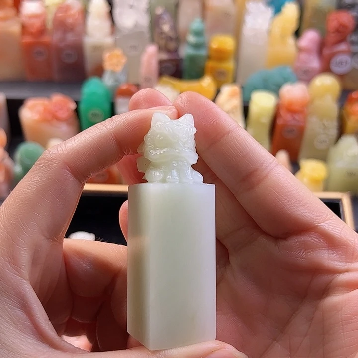 青田石印石手工定制2.1厘米，醒狮，包刻字