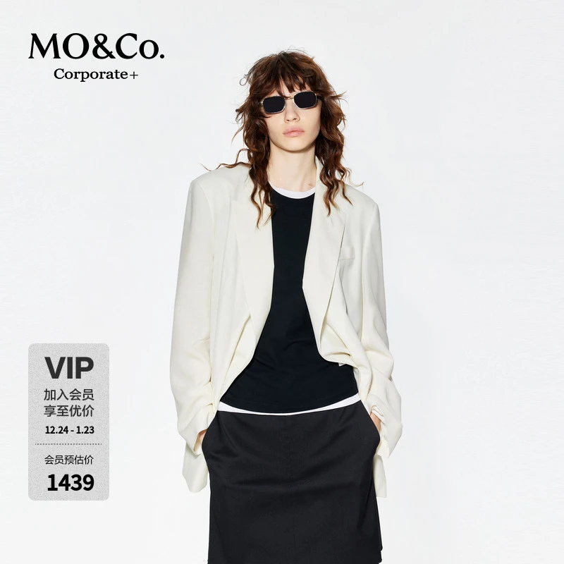 【C+系列】MOCO轻薄西装2025夏新品细支绵羊毛丝光混纺MBE2BLA001