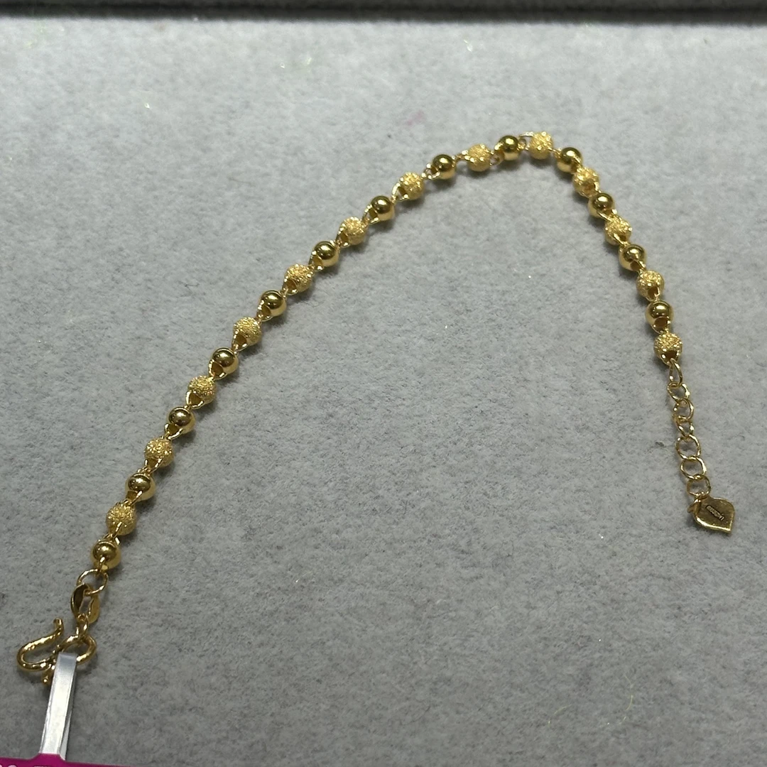 足金999 5G 卡3 磨砂珠光珠手链 15+2# 3.777