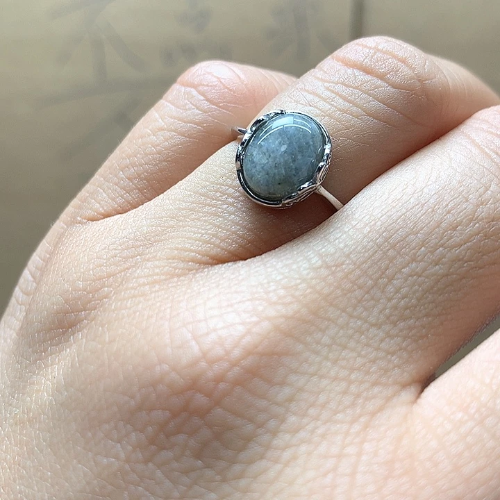 水晶水晶戒指银S925镶嵌