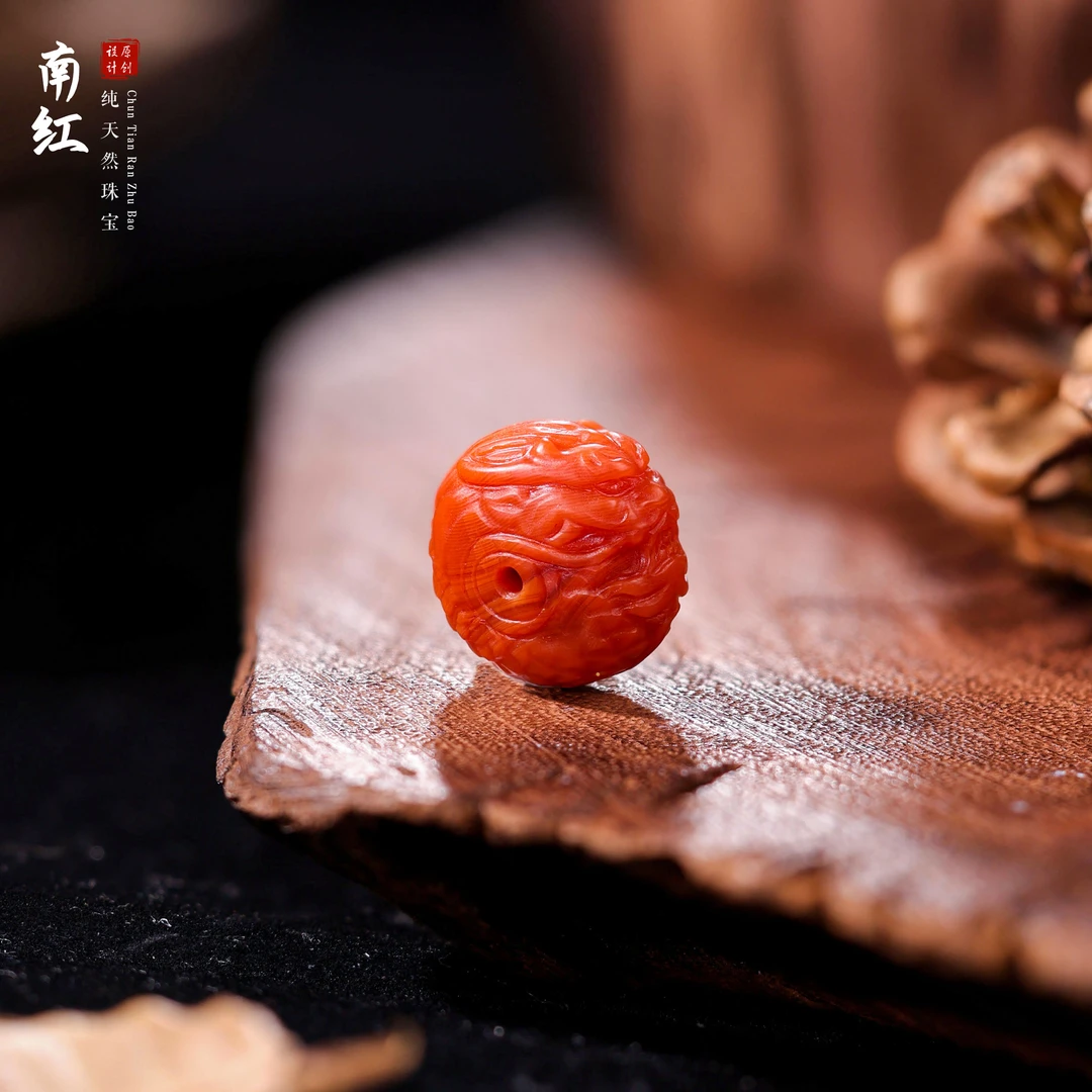 【桃总推荐】保山南红雕刻龙珠配饰@@ZY41219002