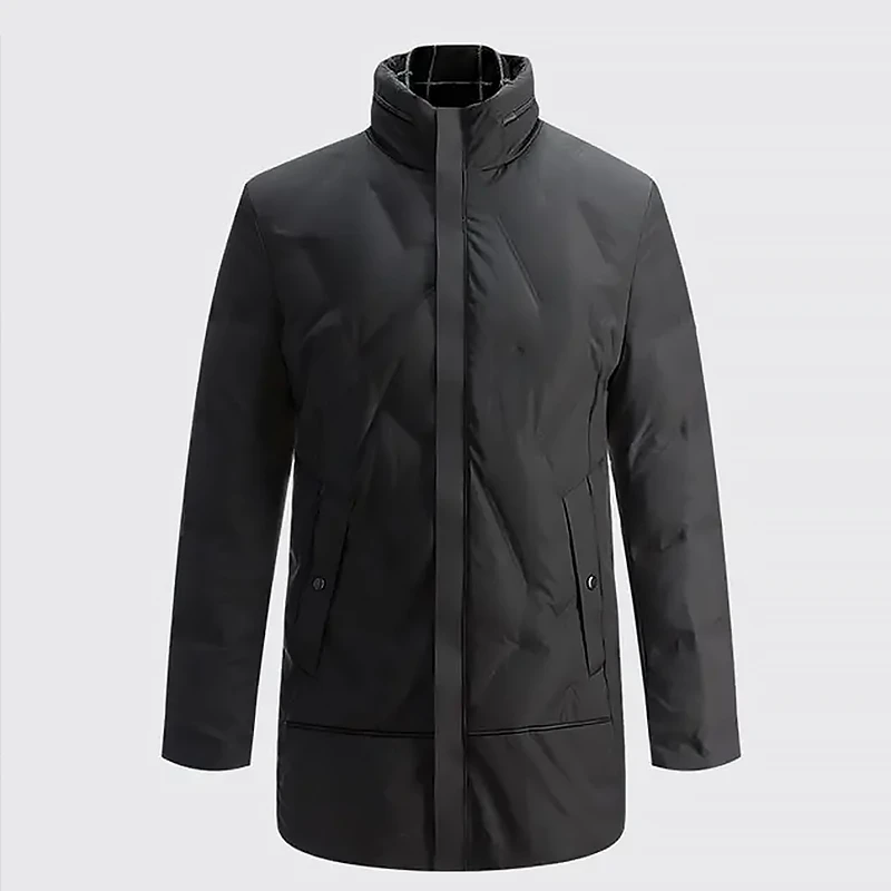 新款简约商务休闲立领舒适中长款羽绒服V9T23200