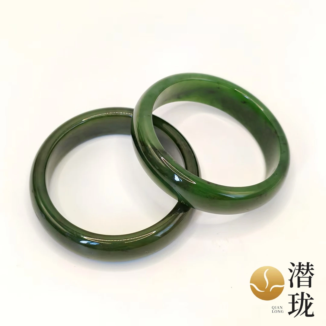 【潜珑】俄料正装红皮碧玉菠菜绿宽版手镯LC-380-001多样性拍一发一