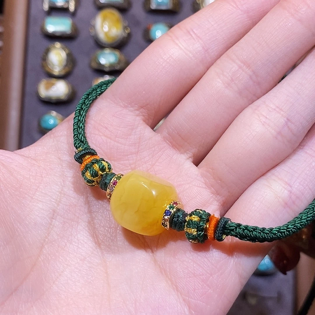 琥珀颈饰未镶嵌锁骨链