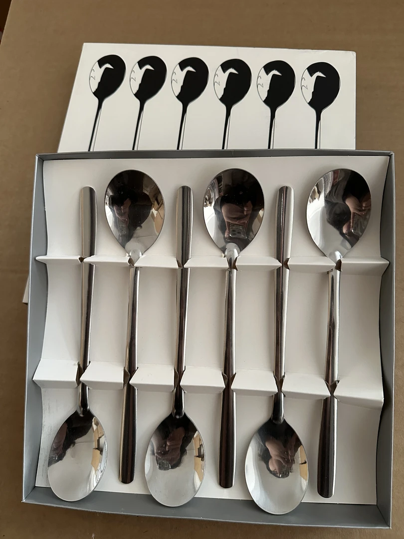 1盒加厚食品级不锈钢勺子家用汤匙勺吃饭勺挖西瓜西餐勺子礼盒装