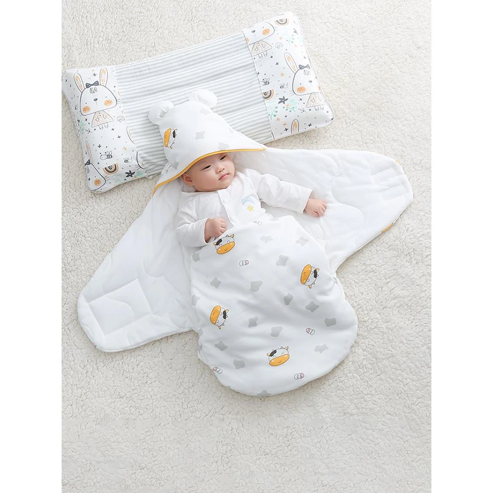 范哲萨初生婴儿产房包被新生儿抱被春秋冬季防惊跳睡袋纯棉加厚宝