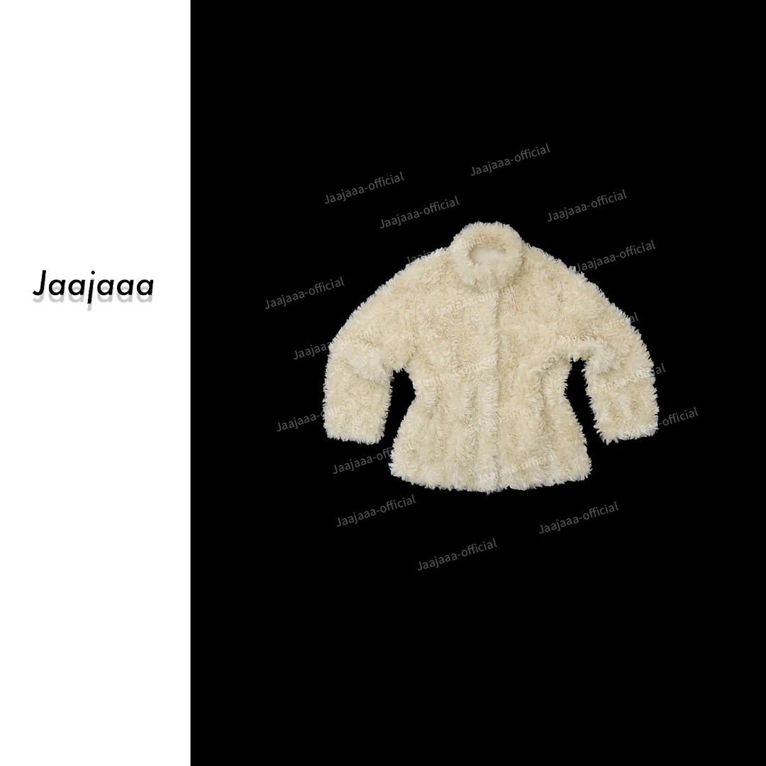 Jaajaaa北海道雪原 冬季仿羊羔毛环保皮草休闲百搭保暖外套/FAXD