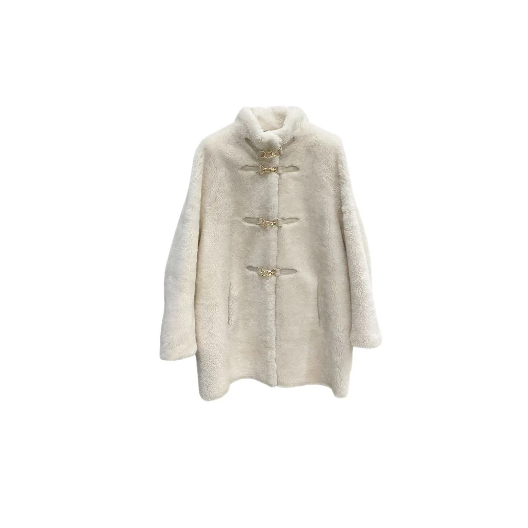 初晓2025年冬季常规中长款女外套 米白 芙蓉驼 晨夜灰 36122