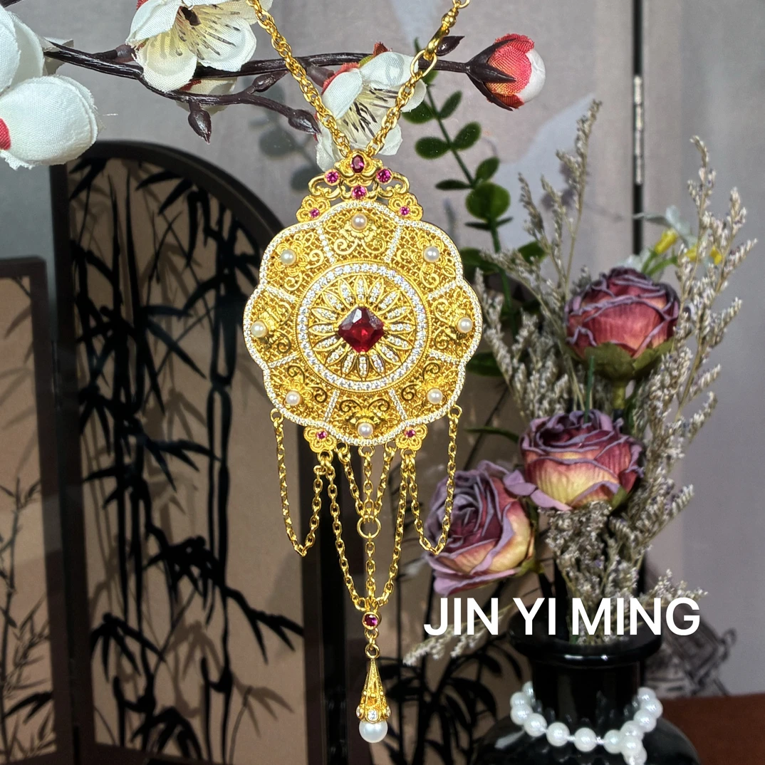 吊坠足银莫桑石 JIN YI MING 足银999四时如意古法吊坠复古