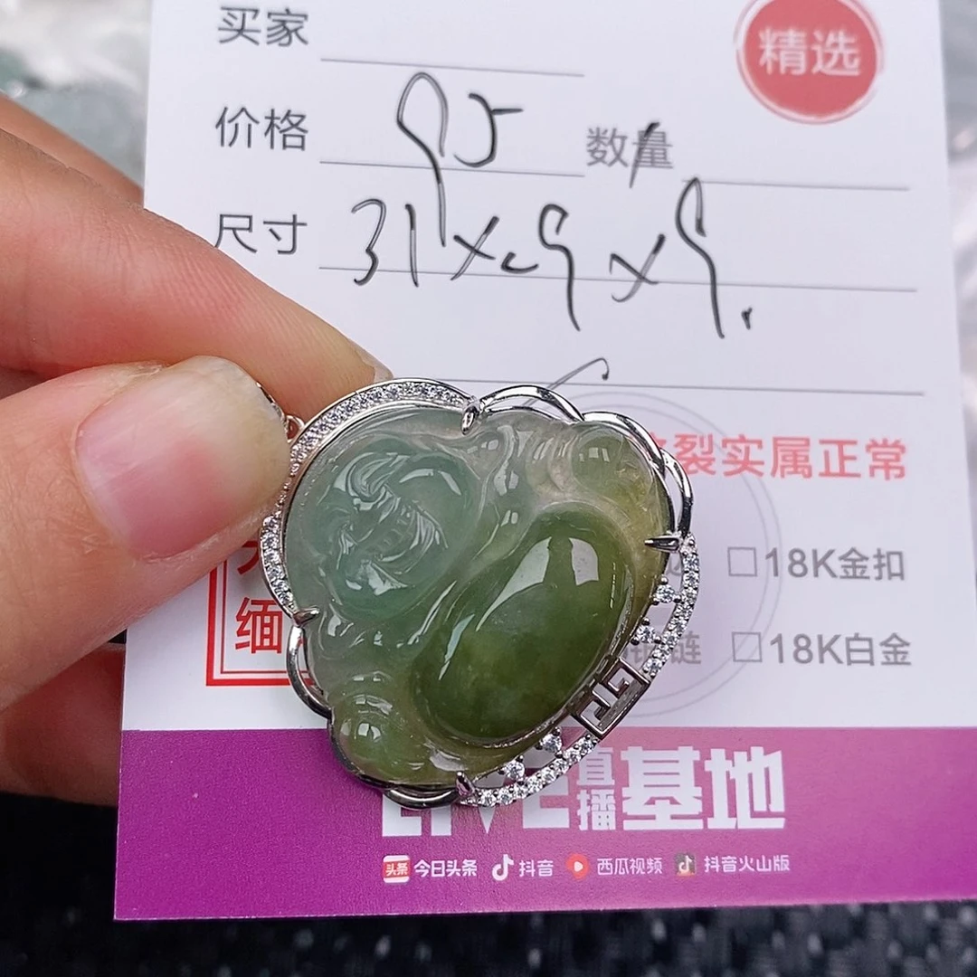 翡翠银S925镶嵌颈饰