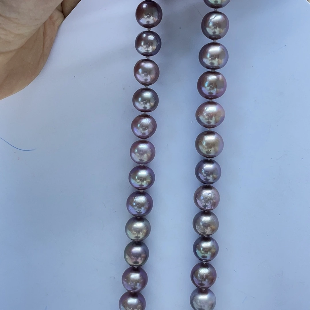 项链银S925镶嵌淡水珍珠