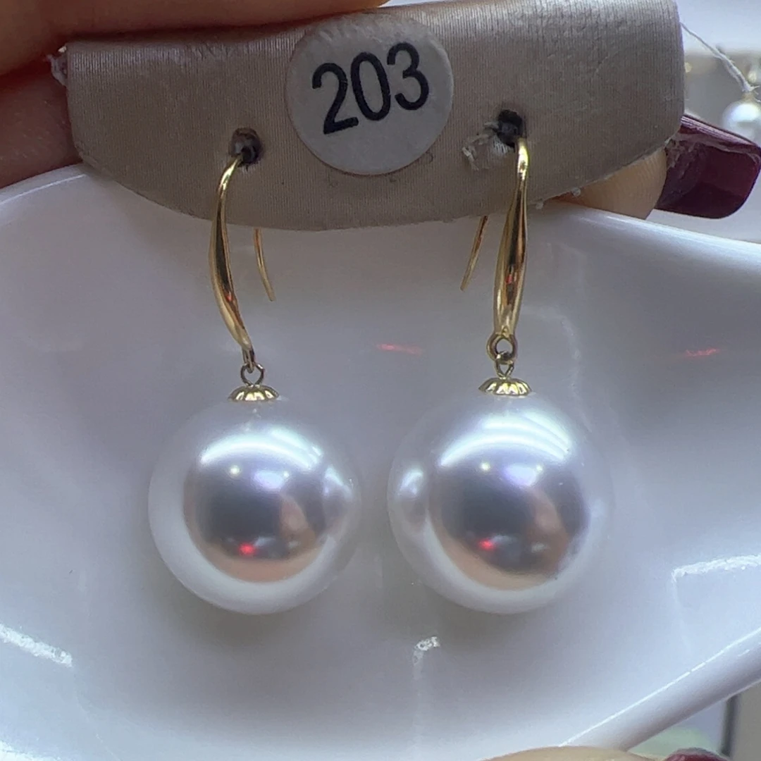 淡水珍珠耳饰18K金镶嵌
