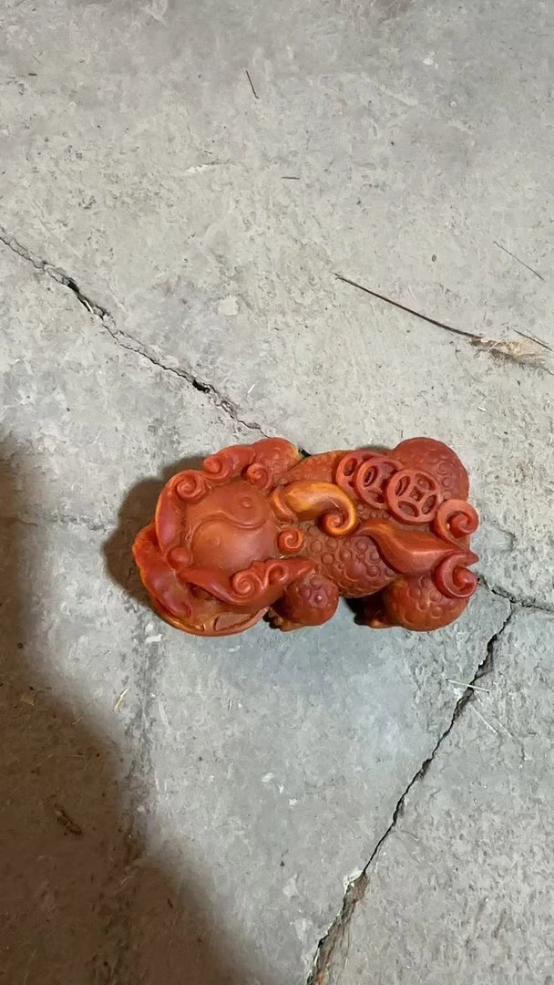 精品摆件红貔貅手把件