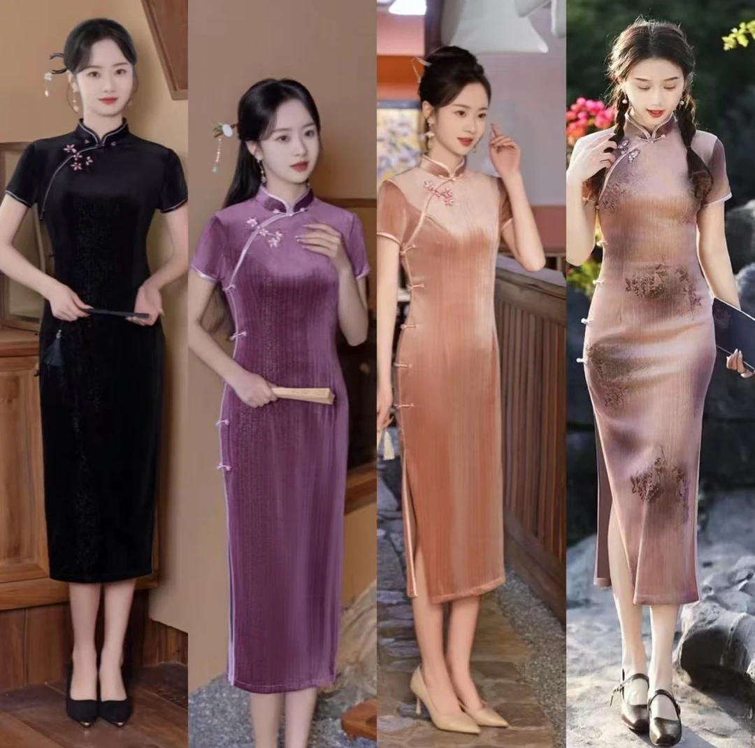 Q#K妙美人-2023年时尚改良版遮肉显瘦复古优雅旗袍