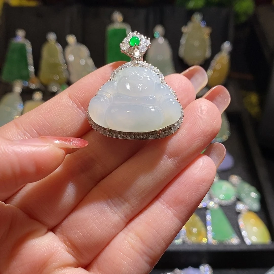 颈饰银S925镶嵌翡翠天然翡翠