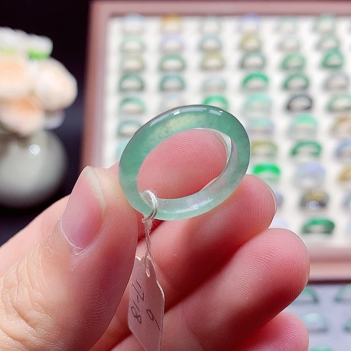 翡翠未镶嵌戒指17-18号