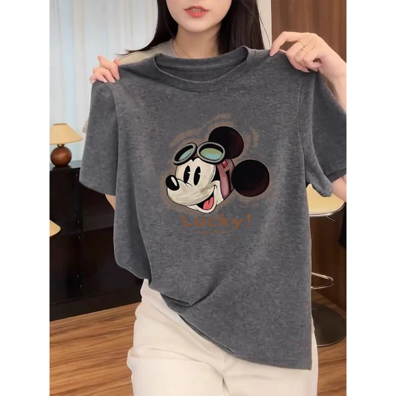 2025新款正肩短袖t恤女时尚百搭洋气深灰色上衣薄款打底衫夏季潮