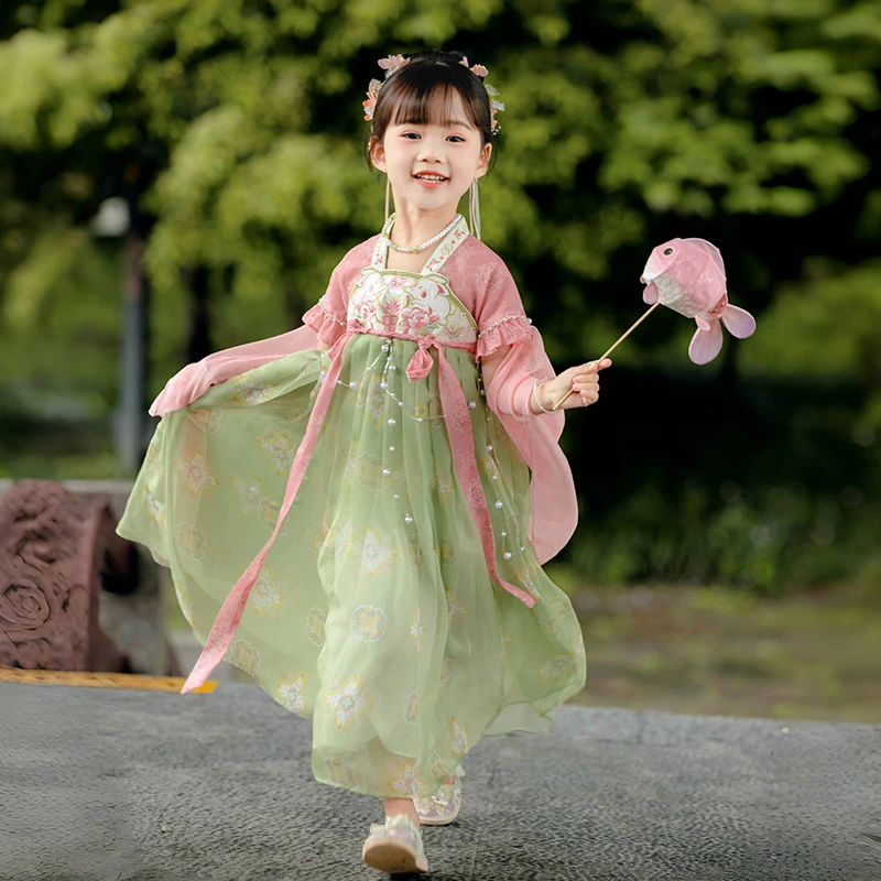 萌乎【黛姬】女童超仙夏款短袖原创儿童连衣裙襦裙汉服-242255