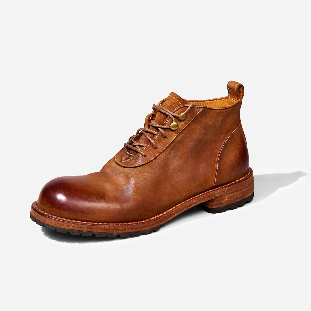 Bruce payne水洗马臀皮Vibram固特异防滑耐磨比桑德磨砂马丁靴