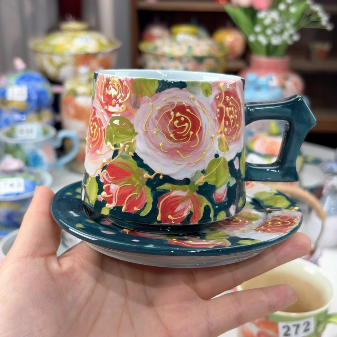 景德镇手绘高温釉下彩陶瓷茶具