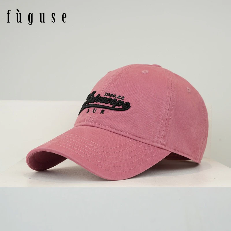 YHUA帽饰 休闲时尚韩版棒球帽字母百搭鸭舌帽子宽檐显脸小大头围
